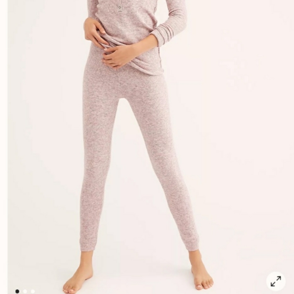 Free People Think Thermal Knit Leggings -Pink